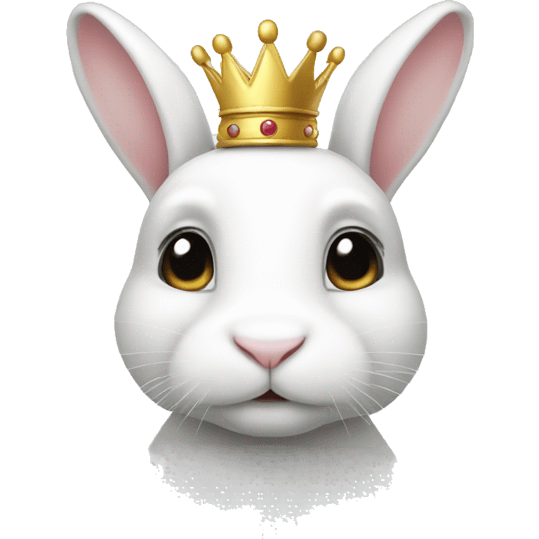 White bunny with crown simple emoji