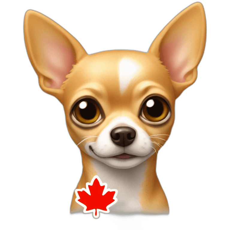 chihuahua with maple leaf emoji