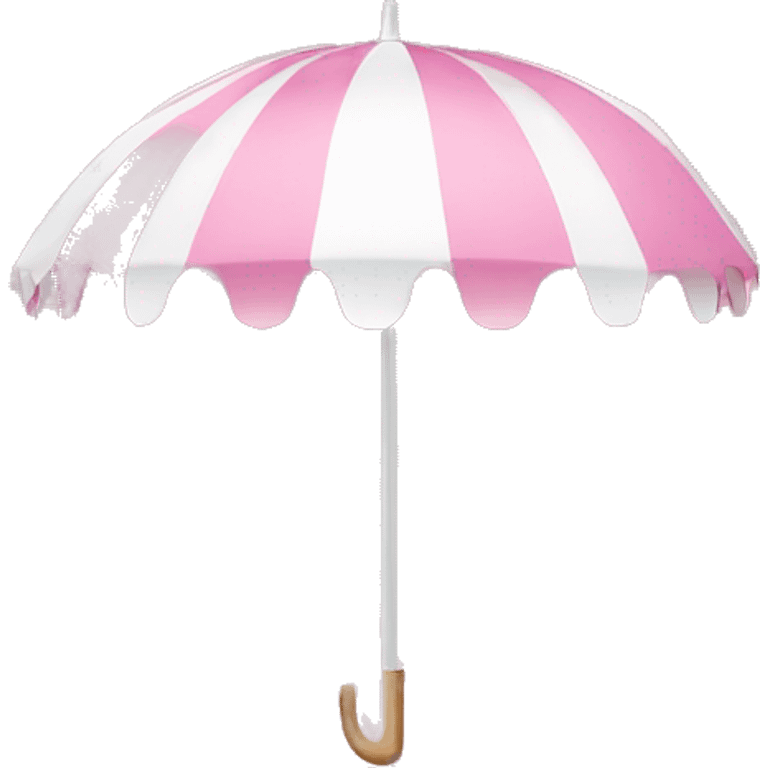 Pink and white scalloped beach umbrella  emoji