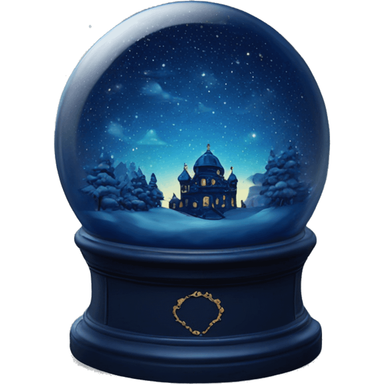 vintage dark blue rococo night sky snow globe emoji