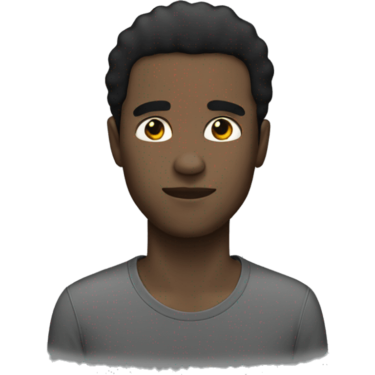 black man with straight black hair  emoji