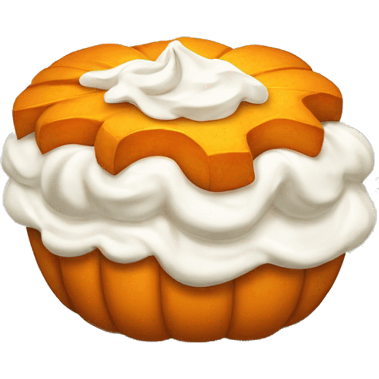 Pumpkin and whipped cream pie emoji