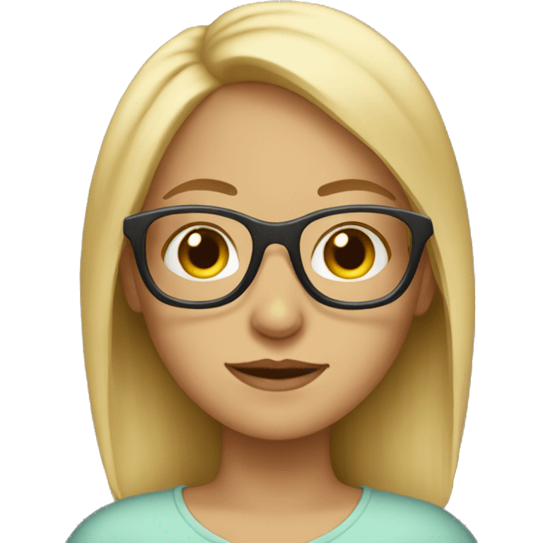 blonde girl with wide glasses emoji