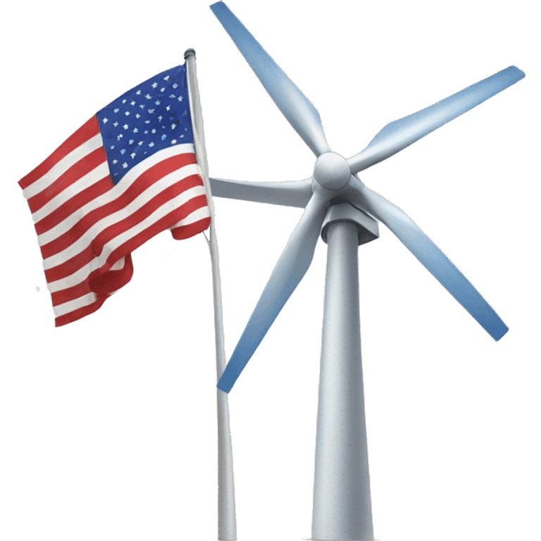 Wind turbine and usa flag emoji