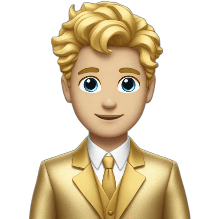 Posh-boy-with-golden-suit-and-blue-eyes-and-rainbow-unicorn-hair emoji