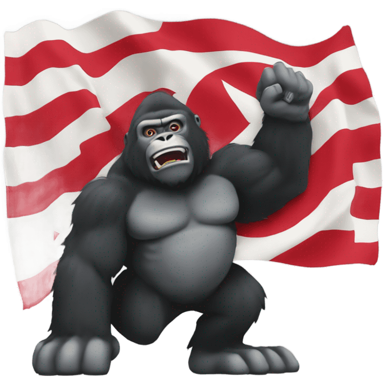 Japan flag with king kong waving emoji