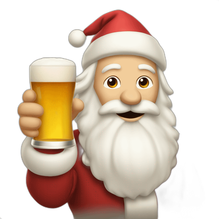 Père Noël qui boit une bière  emoji