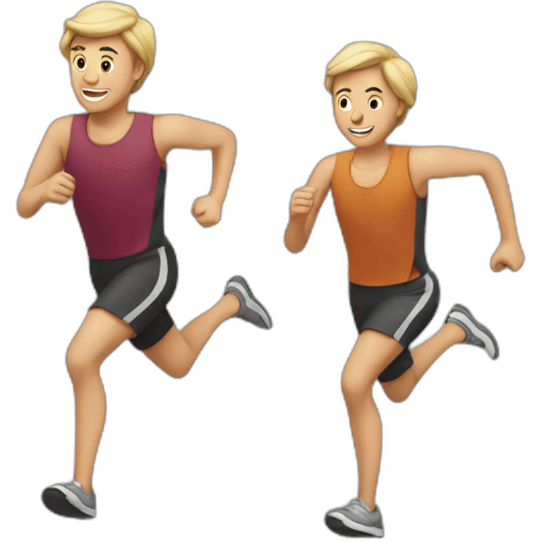 Three mein running emoji