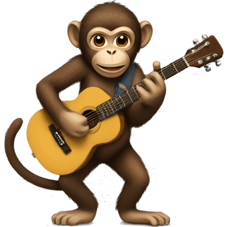 Monkey that is playing a guitar emoji