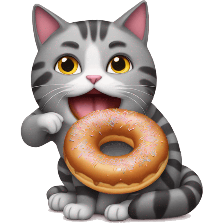 cat eating donut emoji