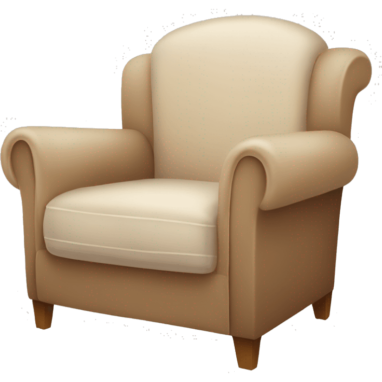 Simple Beige Armchair with blanket and open book on it emoji