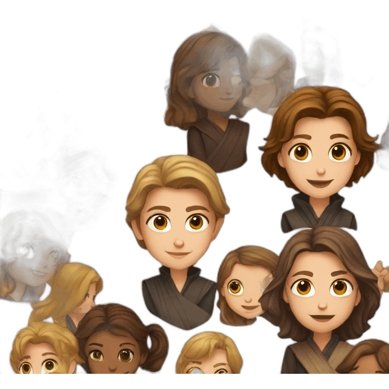 Anakin Skywalker surrounded by young girls emoji