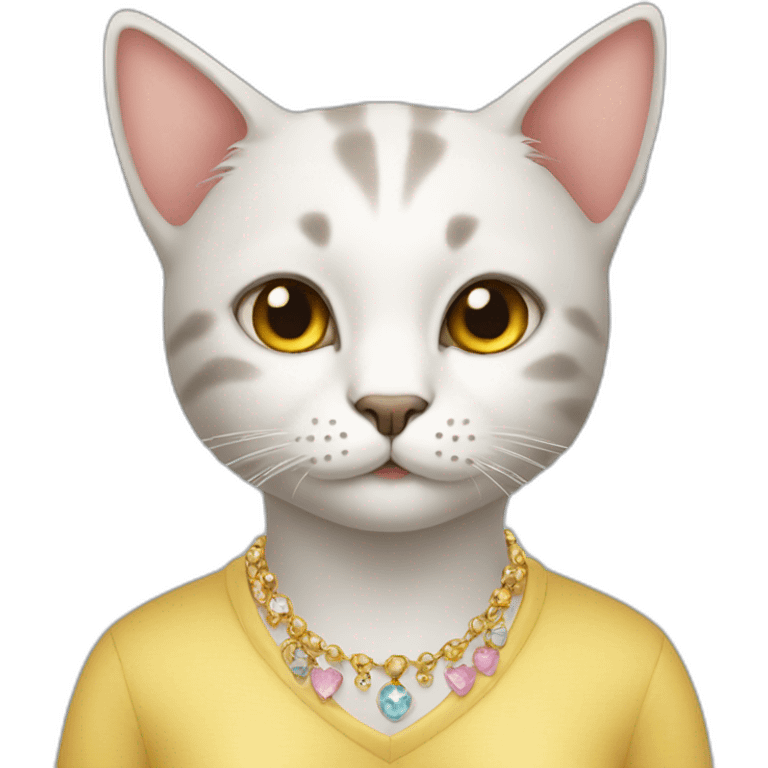 Cat wear earrings  emoji