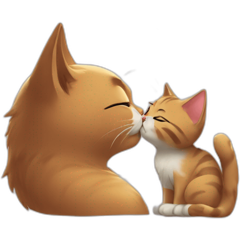 Cat kissing shinshilla  emoji