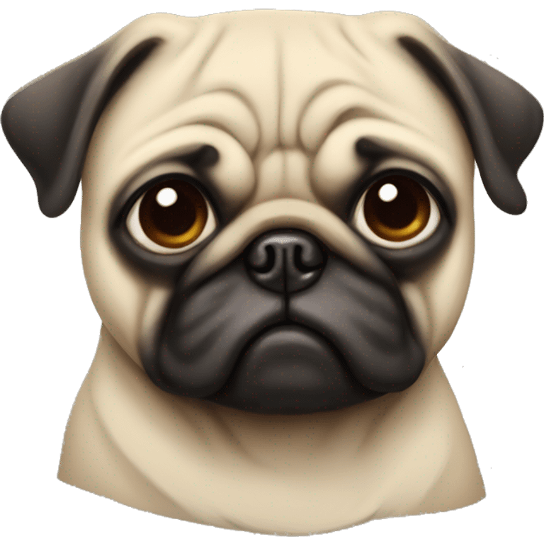 Pug with frown  emoji