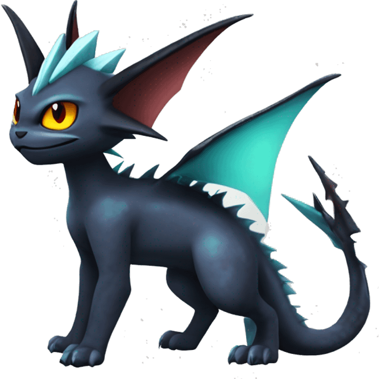 Black Edgy Noivern-Vaporeon-Litten full body emoji