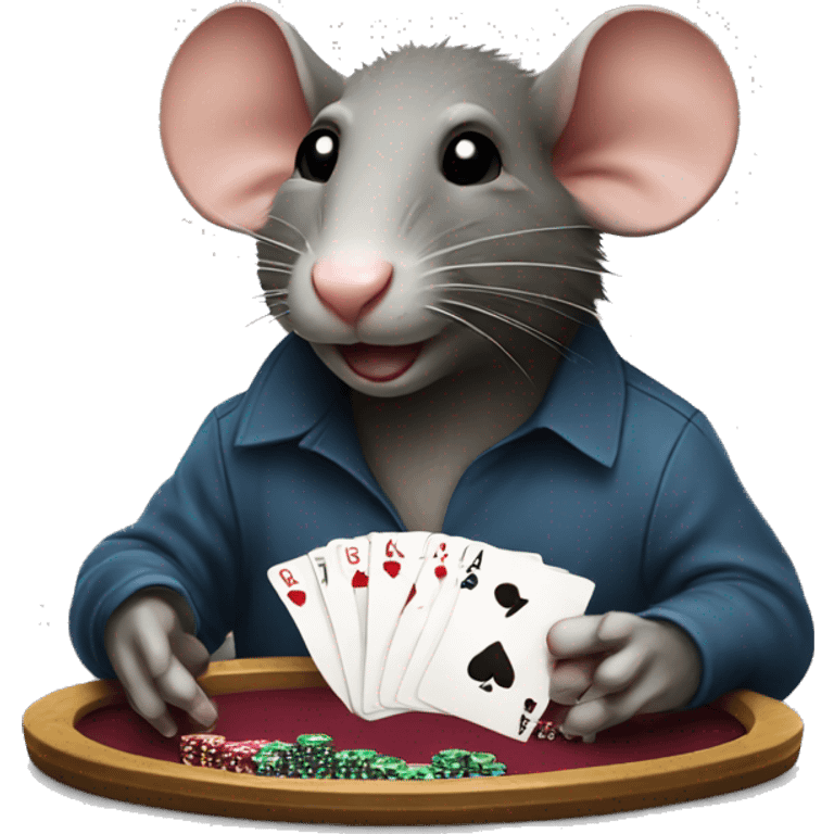 Rat playing poker emoji