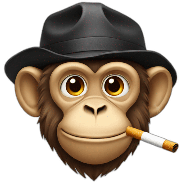 monkey with a cap smoking emoji