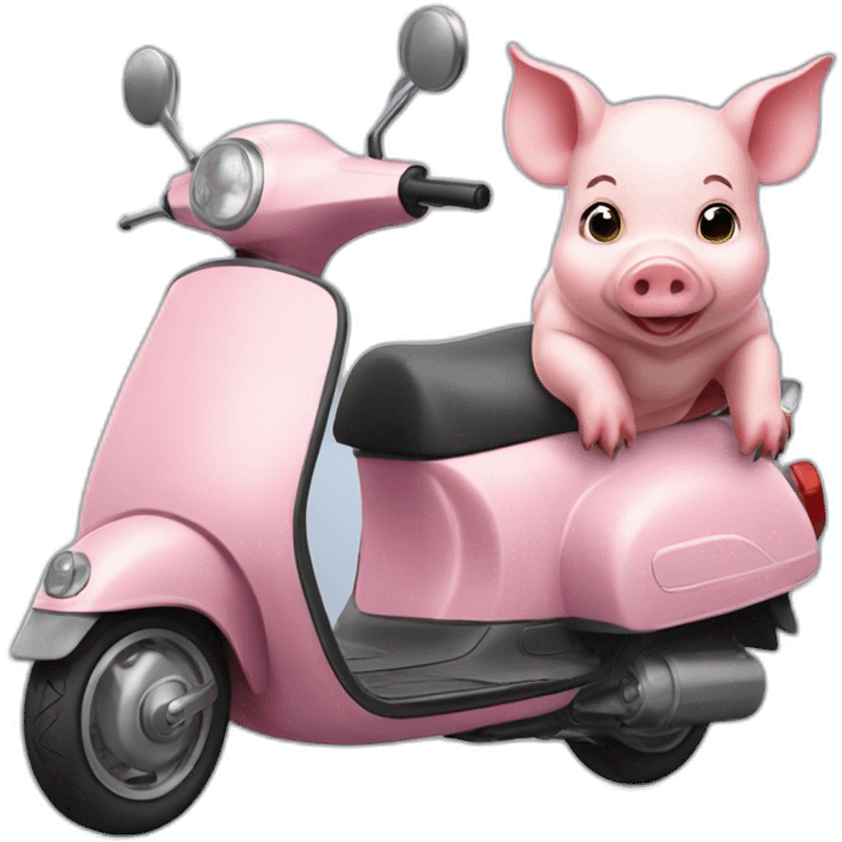 Piglet on a scooter emoji