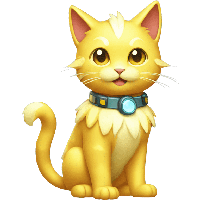 Shiny Electric-type-Fakémon-Cat full body emoji