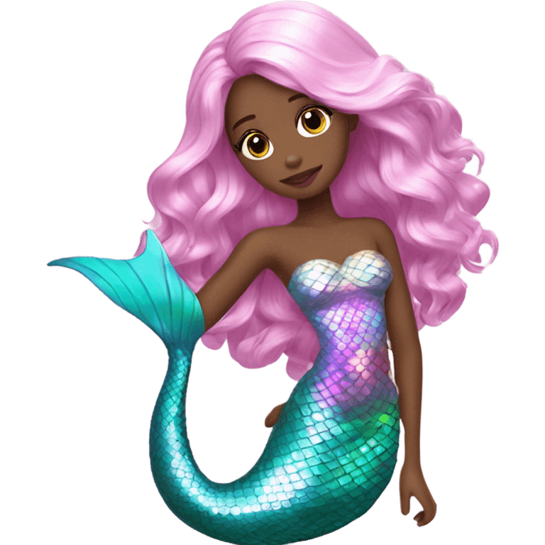 mermaid, model, magical, pink lips, iridescent, mystical, shiny, holographic, highlights, scales  emoji