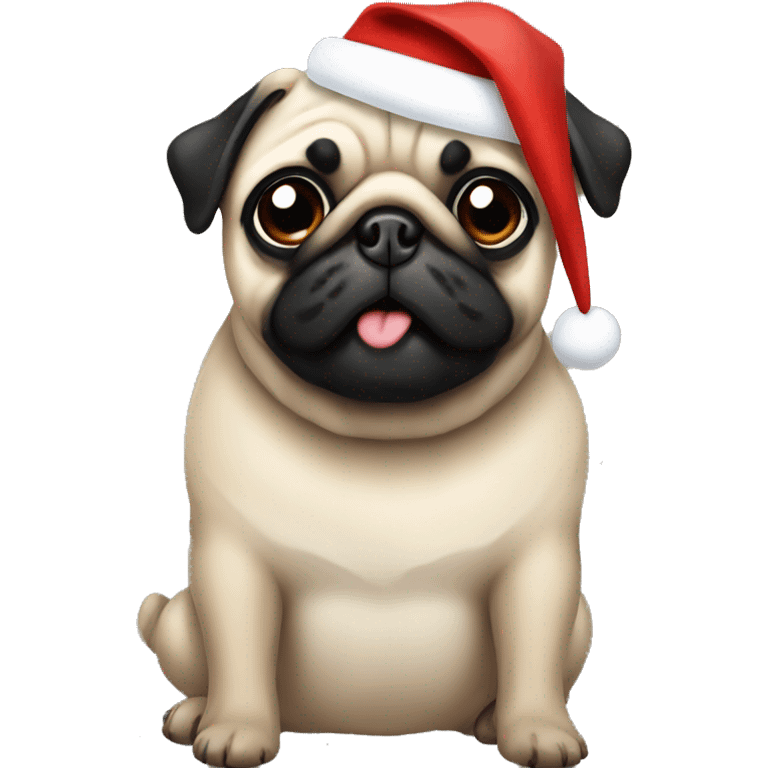 Christmas pug emoji