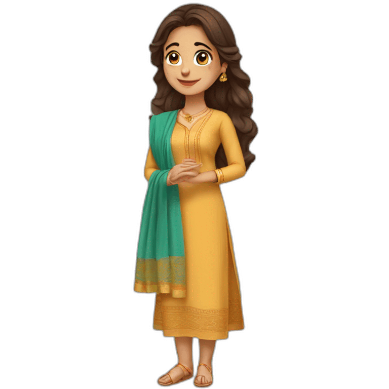 cute women in kurti dupatta emoji