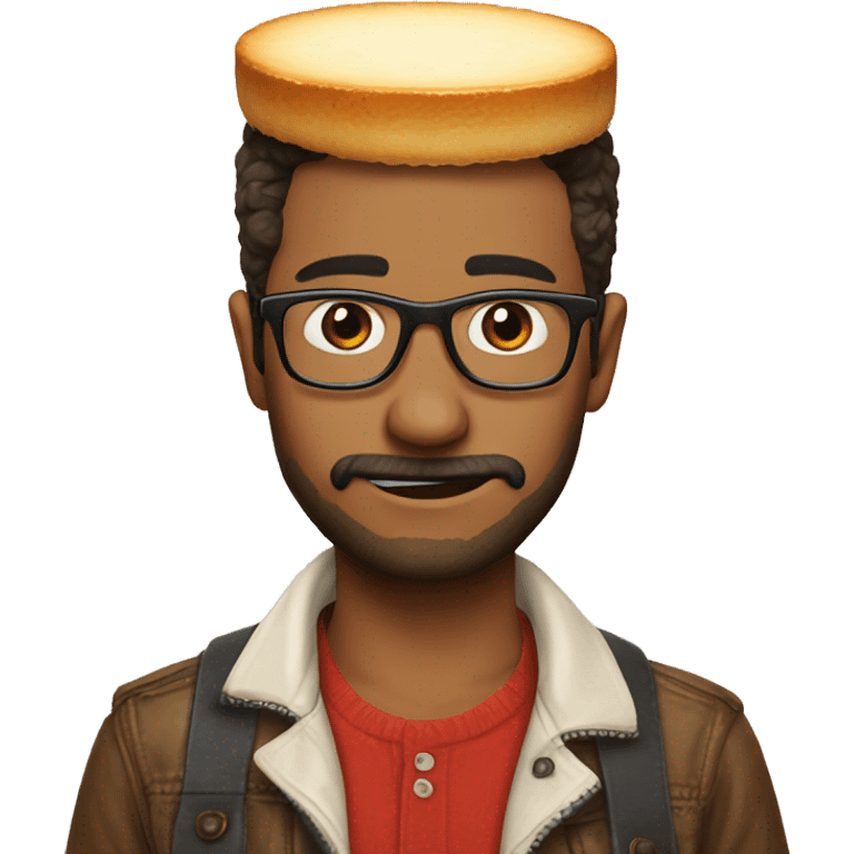 Cheesecake hipster emoji