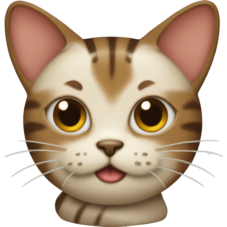 Brown striped cat with dumpling emoji