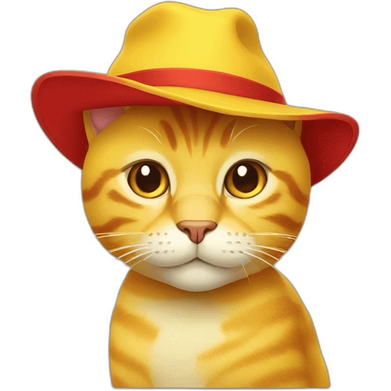 Yellow cat with red hat emoji