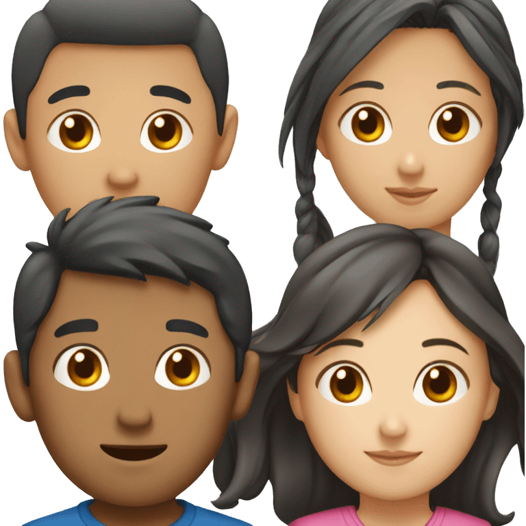 team of 3 asian friends (2 boys and 1 girl) emoji