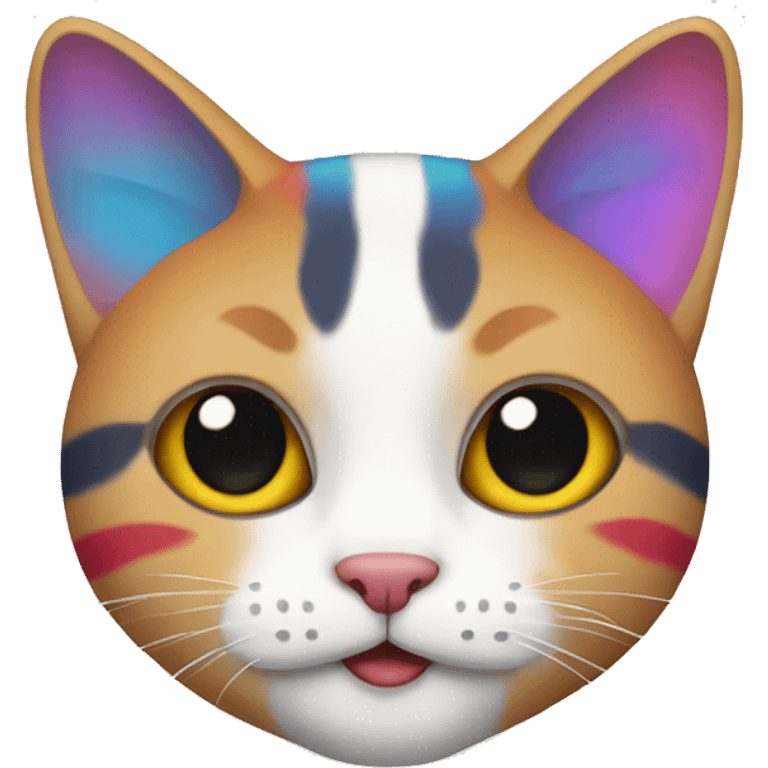 multi color cat emoji