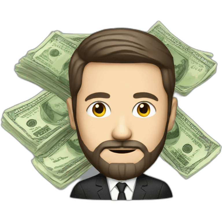 Zelensky with beard and money emoji