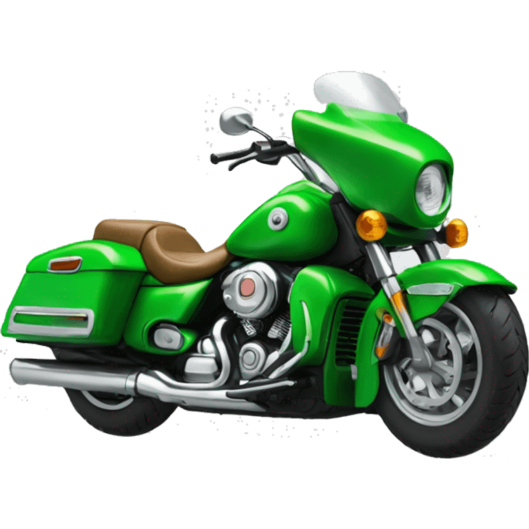 chenille verte en moto emoji