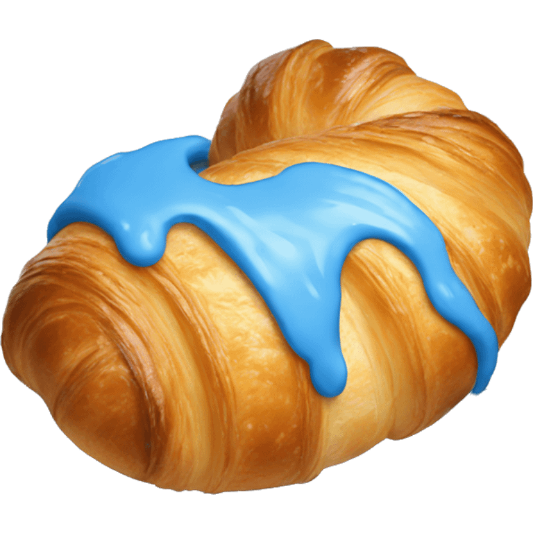 A croissant paint in blue  emoji