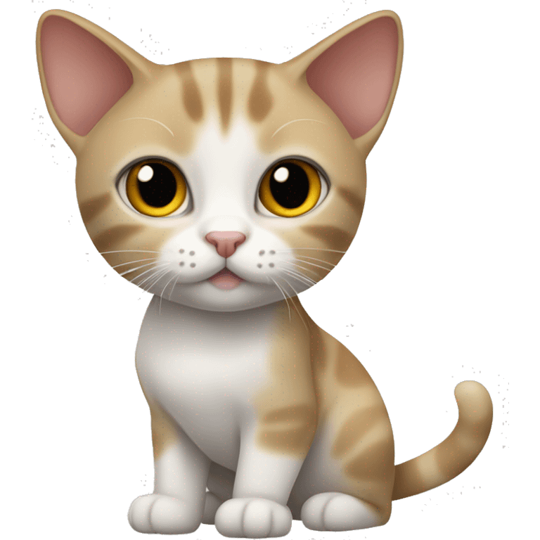 cat breed smooth shorthaired american with white paws and white chest emoji