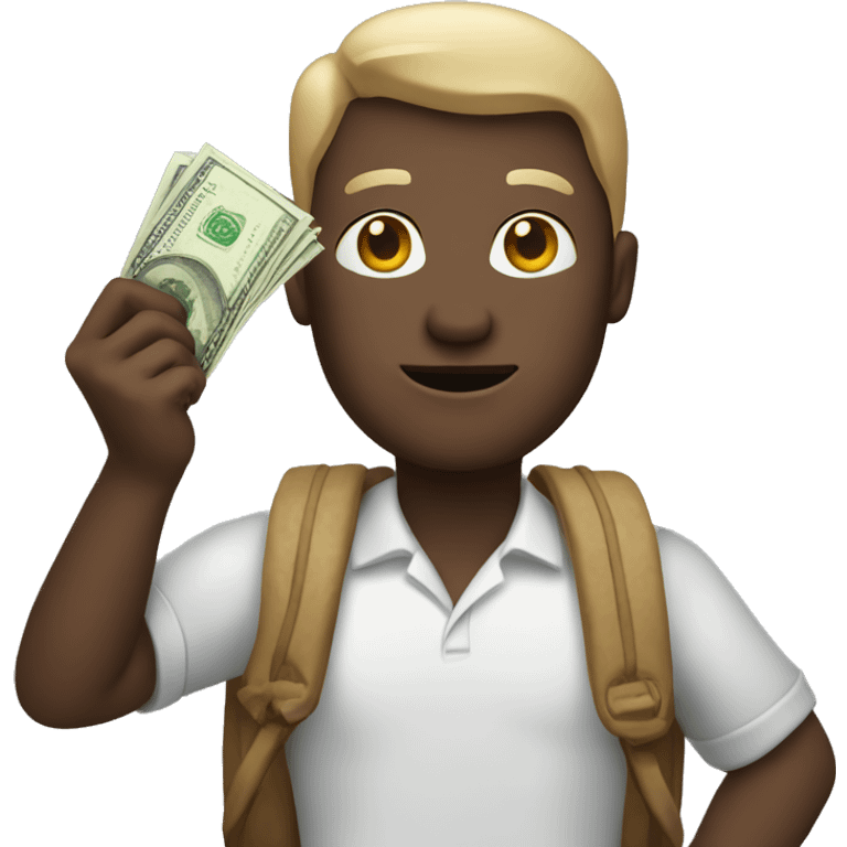 a person with a bag of money in hand emoji