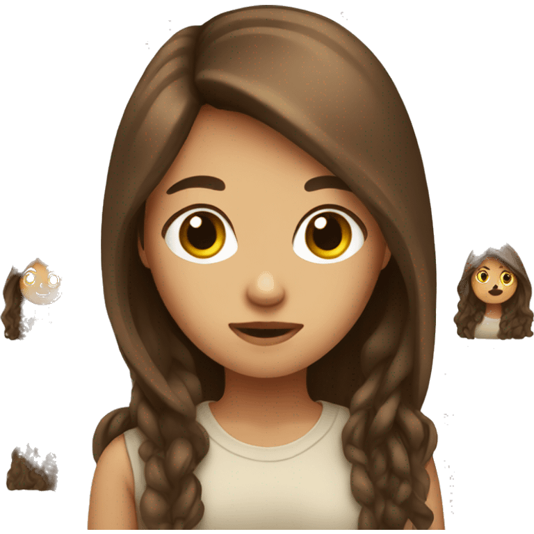 Girl with brown long hair emoji