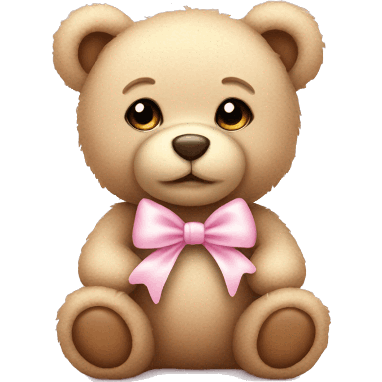 baby teddy bear with pastel pink bow  emoji