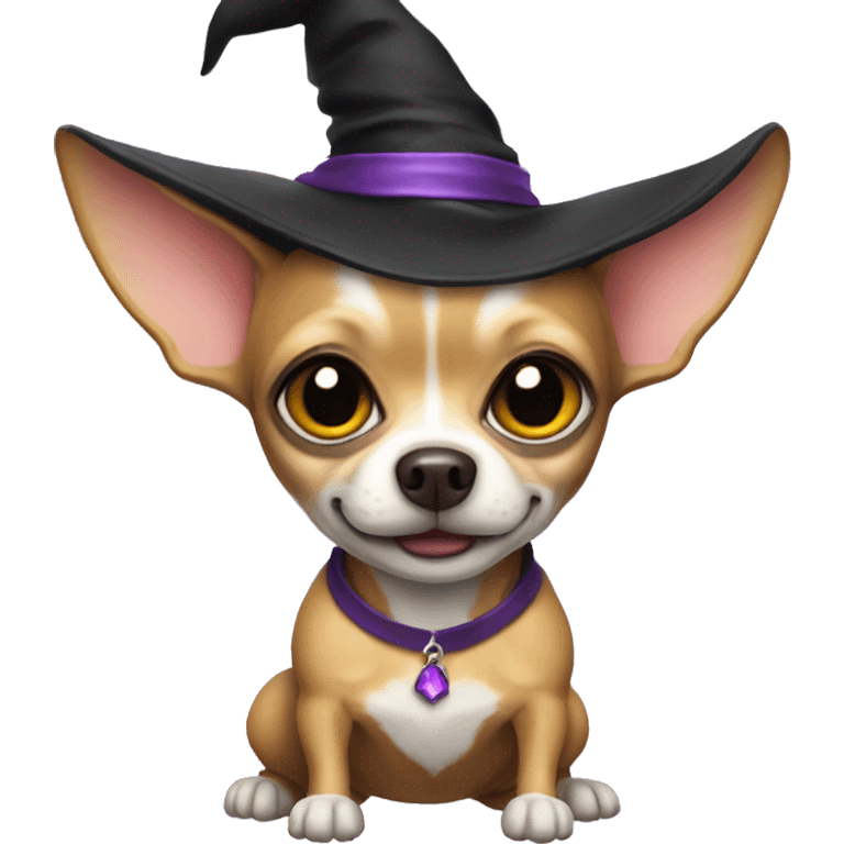 chihuahua in witch costume  emoji