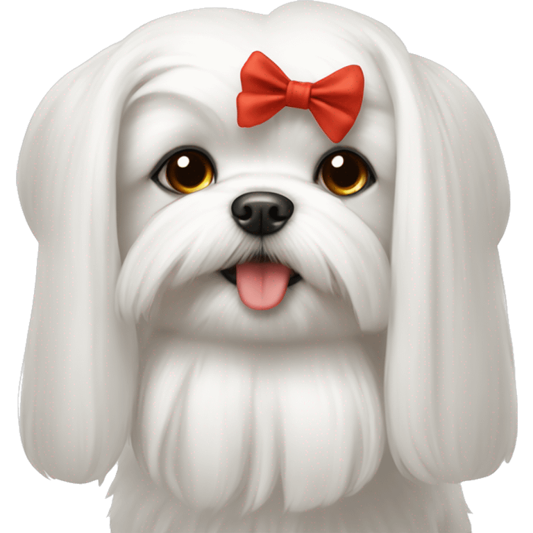 Maltese with a bow emoji