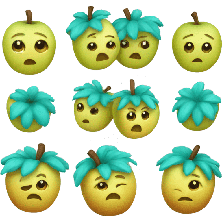 pomme turquoise emoji