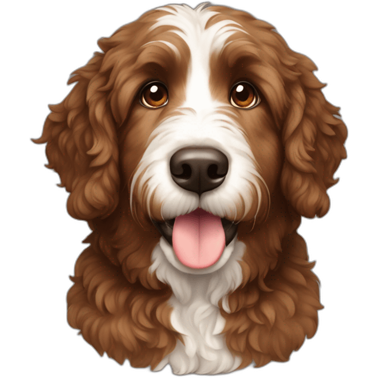 Brown Australian bernedoodle emoji