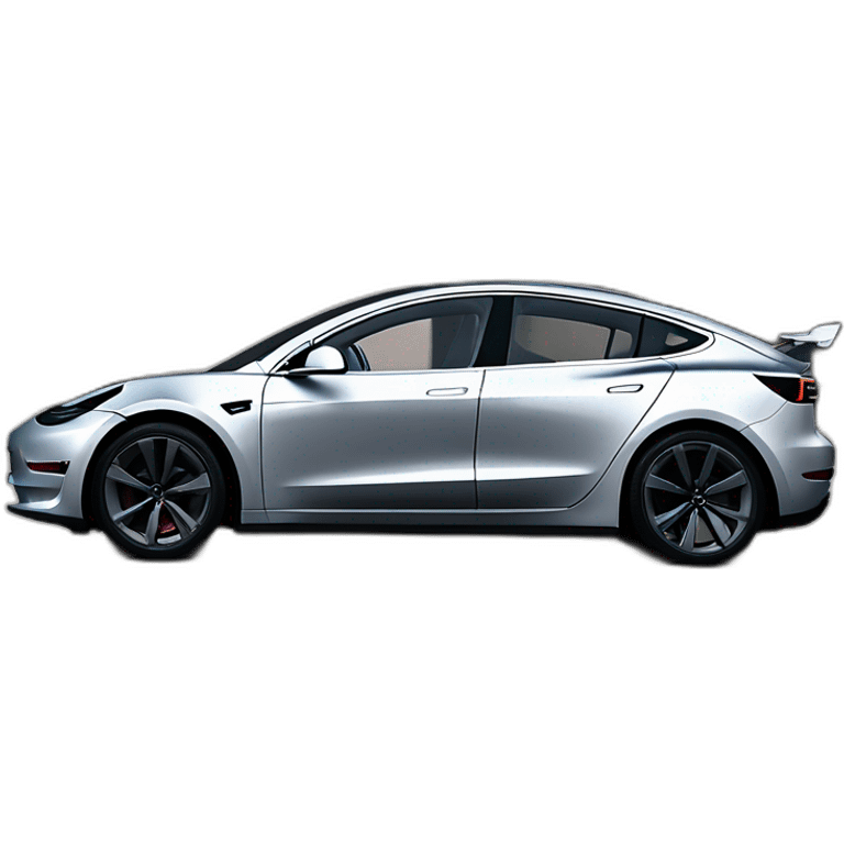 R2-D2 black Tesla Model 3 Side view emoji