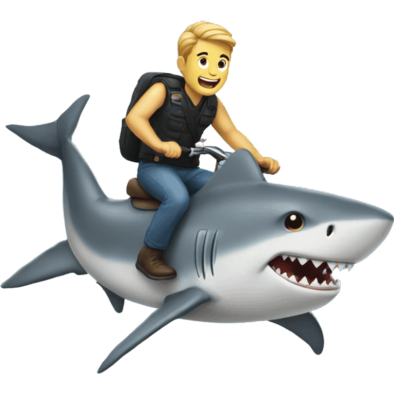 guy riding shark emoji