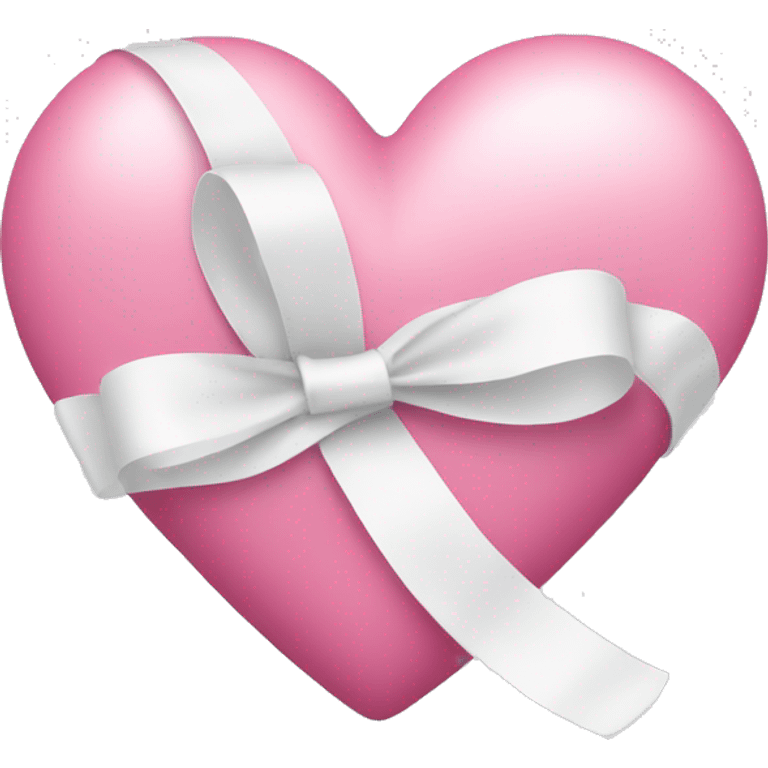 Pink heart with white ribbon  emoji