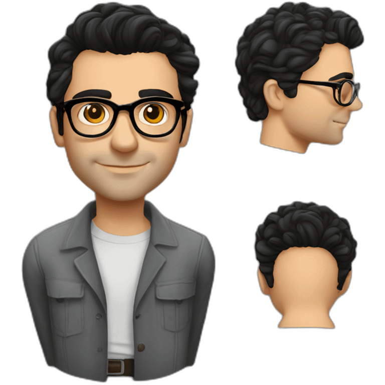 young oscar isaac with glasses, clean shaven emoji