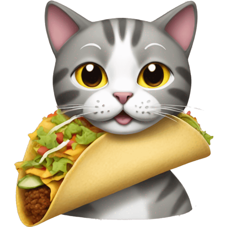 Cat eating taco emoji