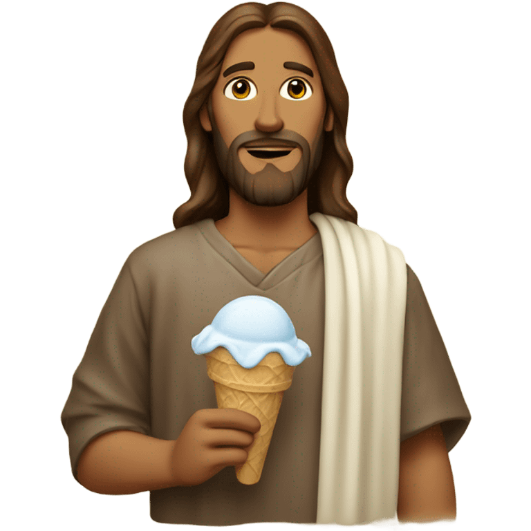 Jesus holding ice cream emoji