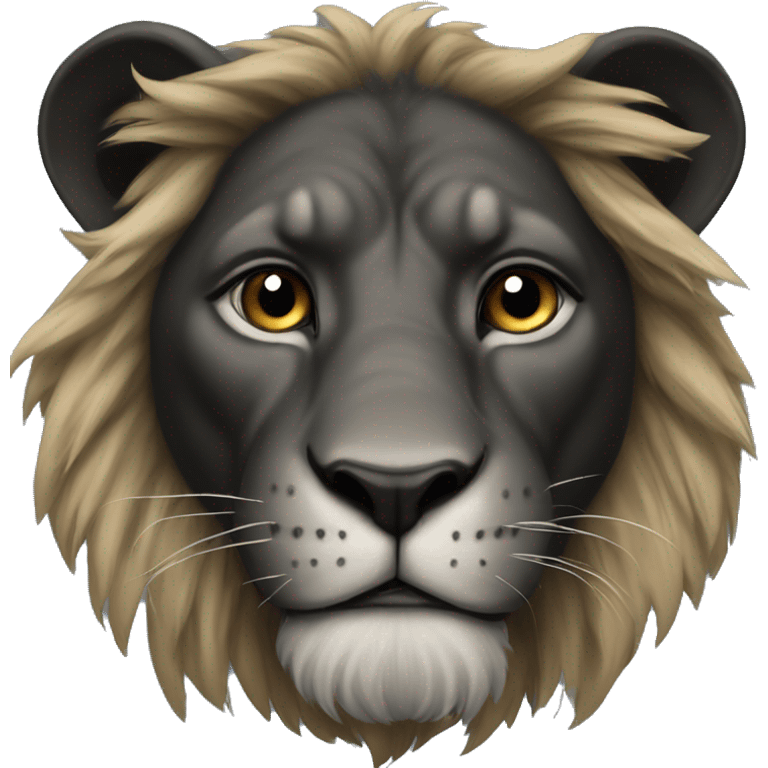 Black lion that looks like simba wearing a blue bandana  emoji